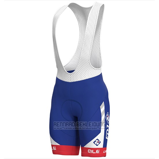 2018 Fahrradbekleidung Groupama FDJ PRS Wei und Blau Trikot Kurzarm und Tragerhose - zum Schließen ins Bild klicken